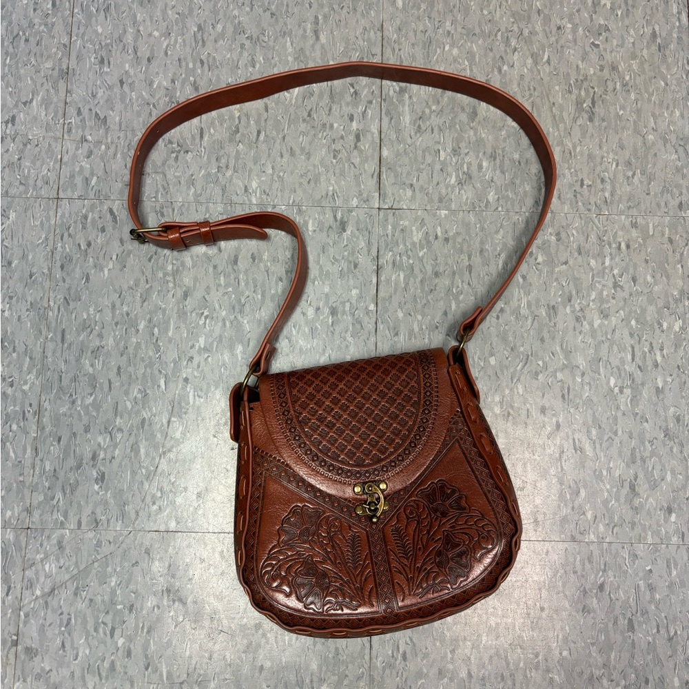 Brown Leather Saddle Bag